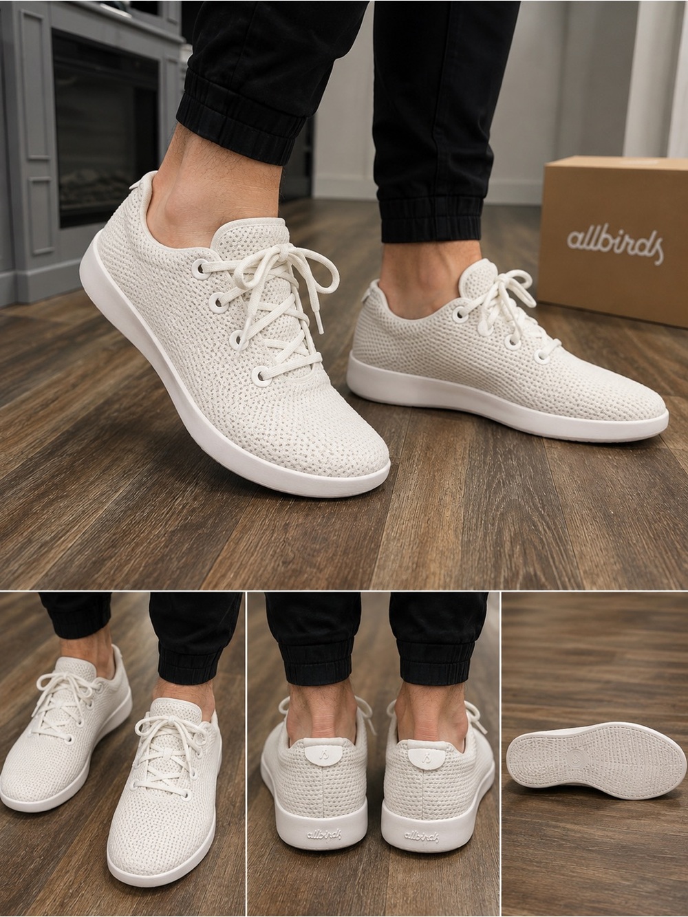 allbirds Men's Tree Runners - Off-White Knit Sneakers